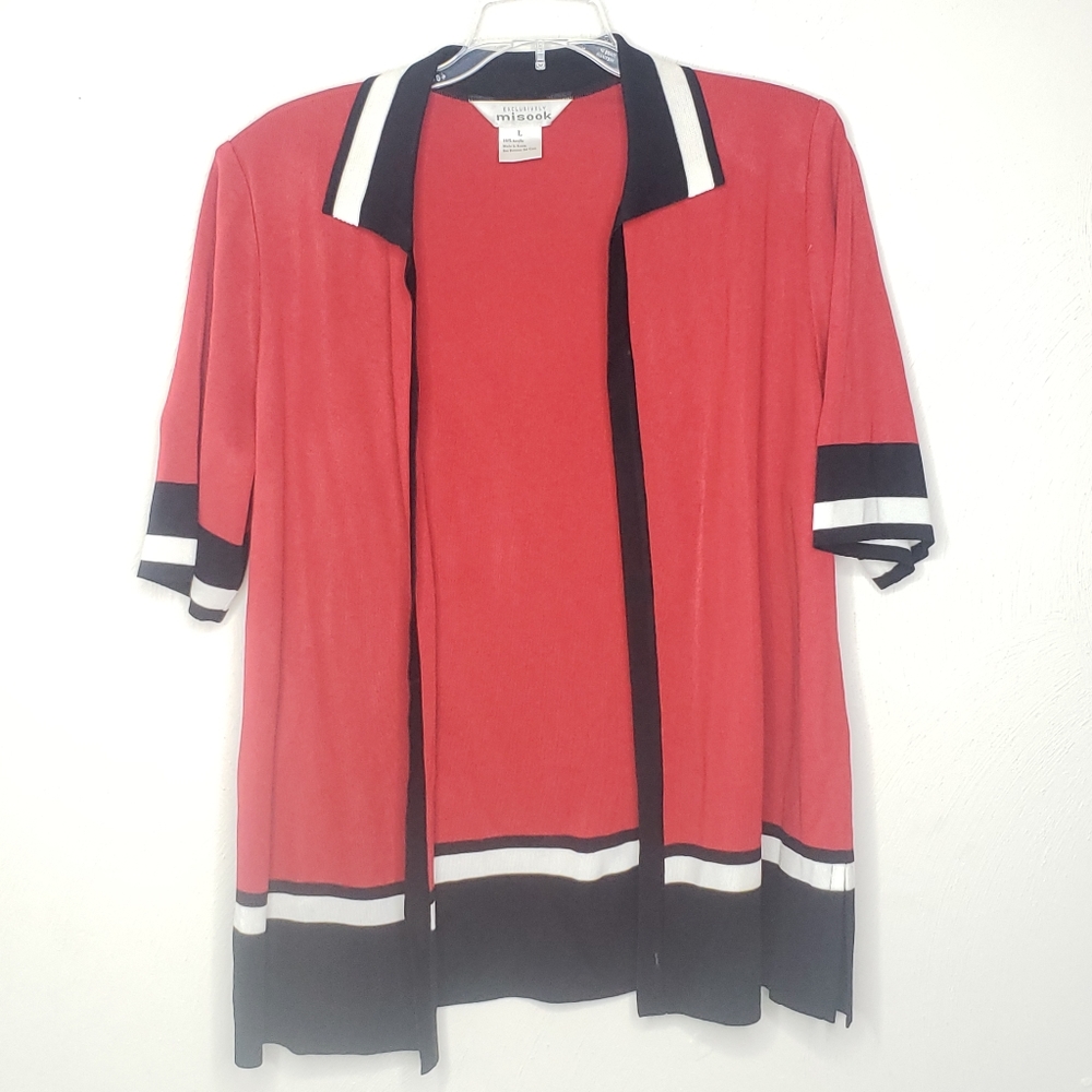 Exclusively Misook Open Front Cardigan Size Large